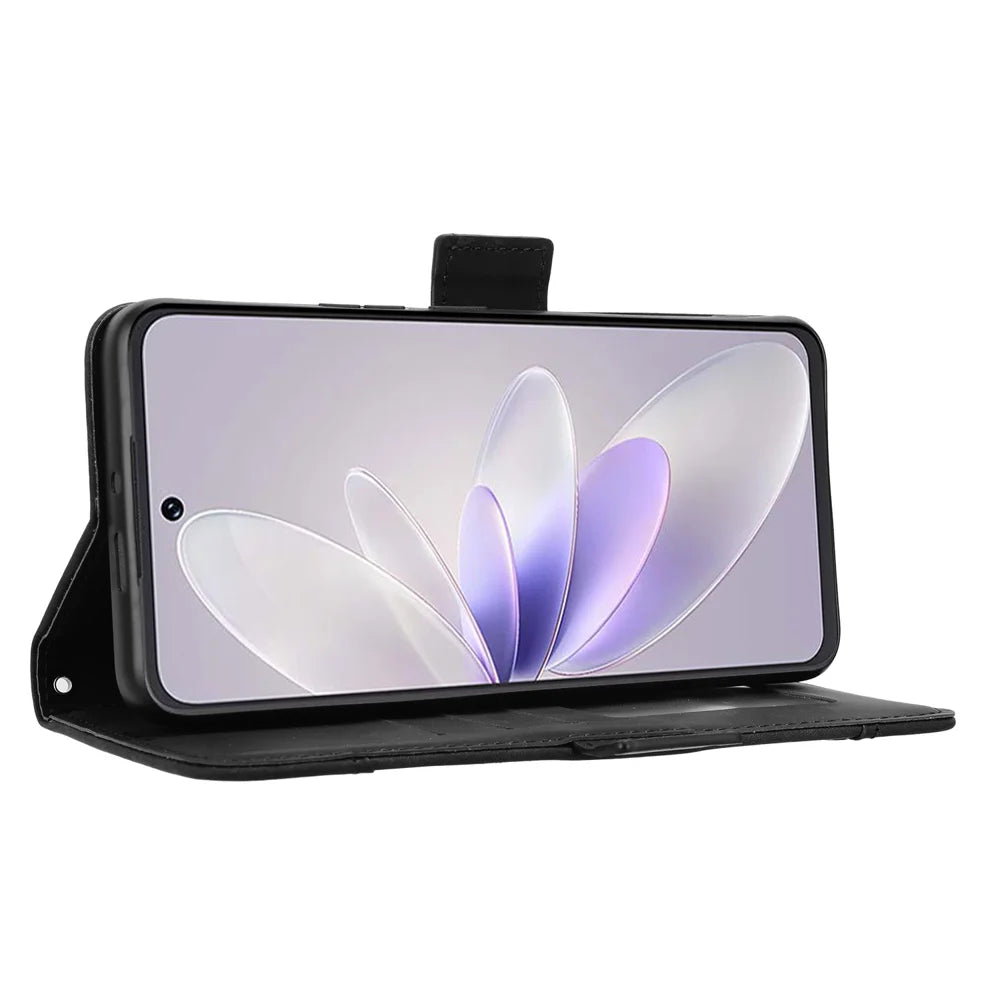 For Cubot Note 60 Leather Case Phone Wallet Cover with Multiple Card Slots - Black - 6