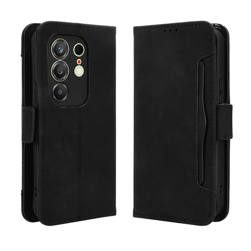 For TECNO Camon 50 4G Leather Case Phone Wallet Cover with Multiple Card Slots - Black - 1