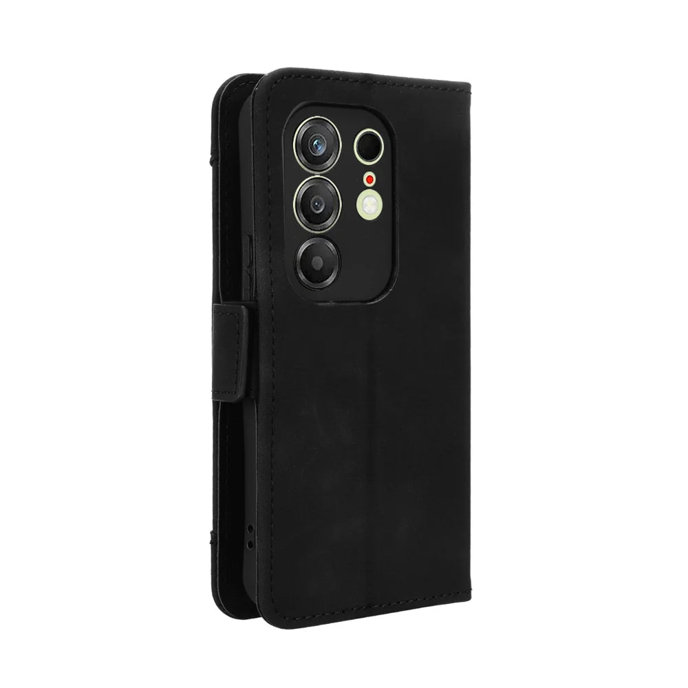 For TECNO Camon 50 4G Leather Case Phone Wallet Cover with Multiple Card Slots - Black - 7