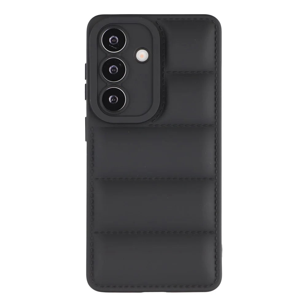 For Samsung Galaxy S26 TPU Case Down Jacket Design Shock-Absorbent Phone Protector - Black - 2