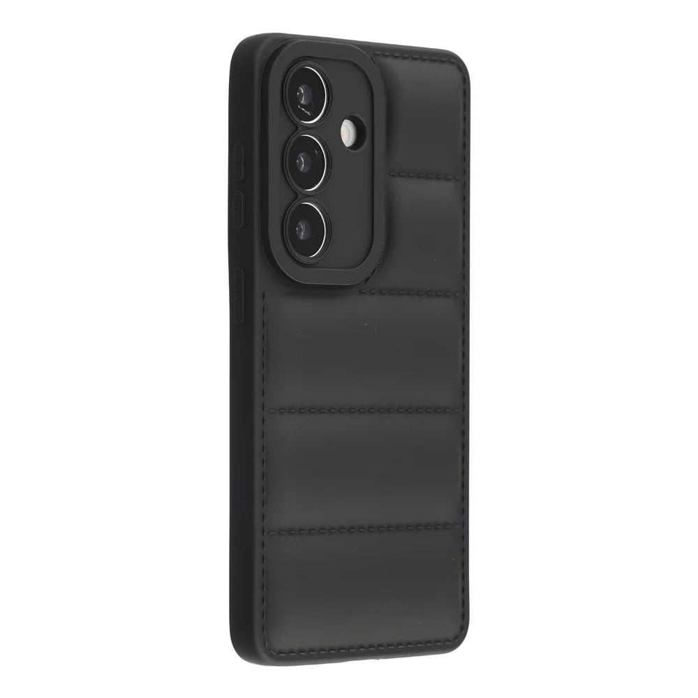 For Samsung Galaxy S26+ TPU Case Down Jacket Design Shock-Absorbent Phone Protector - Black - 1