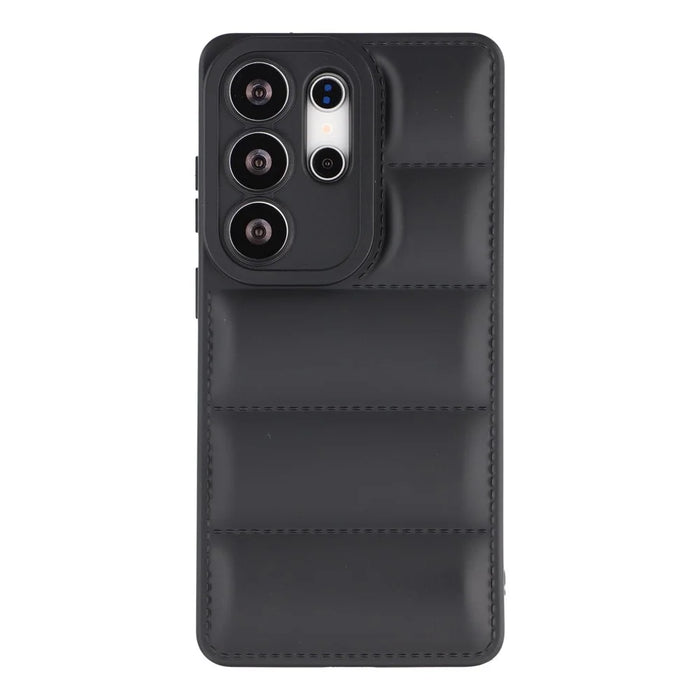 For Samsung Galaxy S26 Ultra TPU Case Down Jacket Design Shock-Absorbent Phone Protector - Black - 1