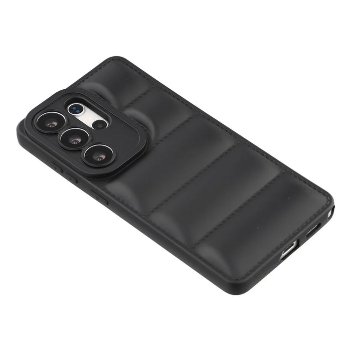 For Samsung Galaxy S26 Ultra TPU Case Down Jacket Design Shock-Absorbent Phone Protector - Black - 4