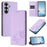 For Samsung Galaxy S26 Wallet Case RFID Blocking Butterfly Imprinted Magnetic Flip Leather Cover - Light Purple - 2