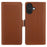 For iPhone 16 Leather Case Wallet Stand TPU + PU Skin-touch Cover - Brown - 1