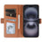 For iPhone 16 Leather Case Wallet Stand TPU + PU Skin-touch Cover - Brown - 2