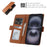 For iPhone 16 Leather Case Wallet Stand TPU + PU Skin-touch Cover - Brown - 4