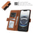 For iPhone 16e / 17e Leather Case Wallet Stand TPU + PU Skin-touch Cover - Brown - 4