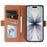 For iPhone 17 Leather Case Wallet Stand TPU + PU Skin-touch Cover - Brown - 2