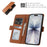 For iPhone 17 Leather Case Wallet Stand TPU + PU Skin-touch Cover - Brown - 4