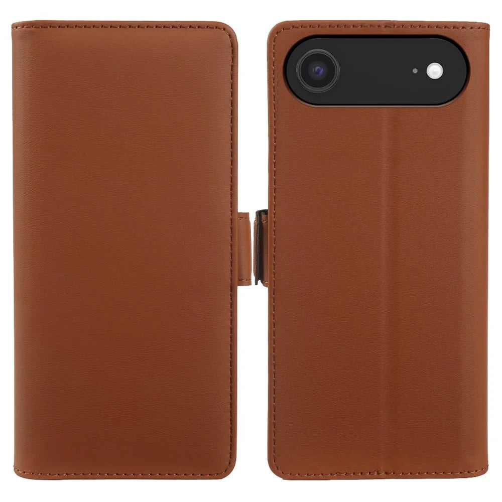For iPhone Air Leather Case Wallet Stand TPU + PU Skin-touch Cover - Brown - 1