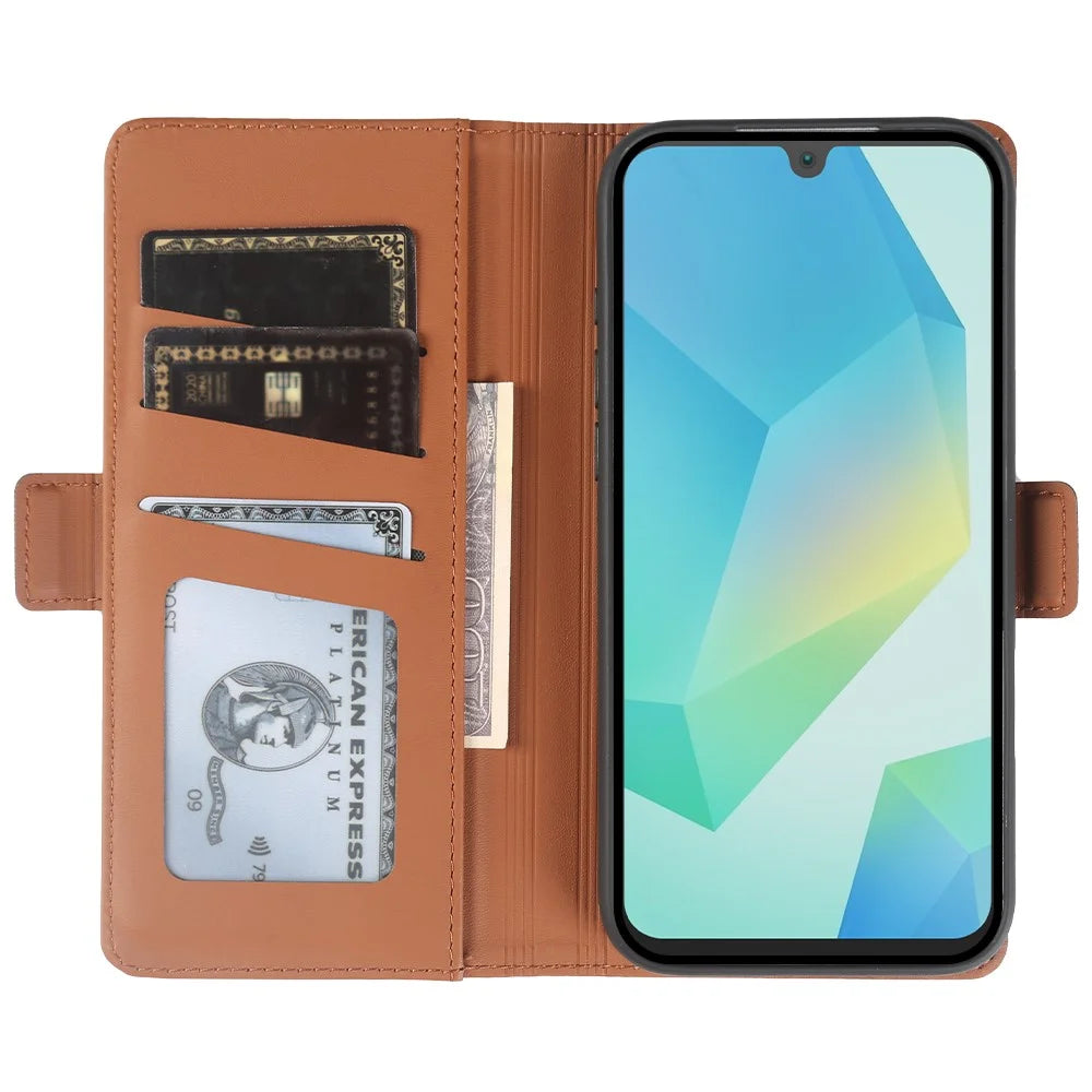 For Samsung Galaxy A16 5G  /  4G Leather Case Wallet Stand TPU + PU Skin-touch Cover - Brown - 2