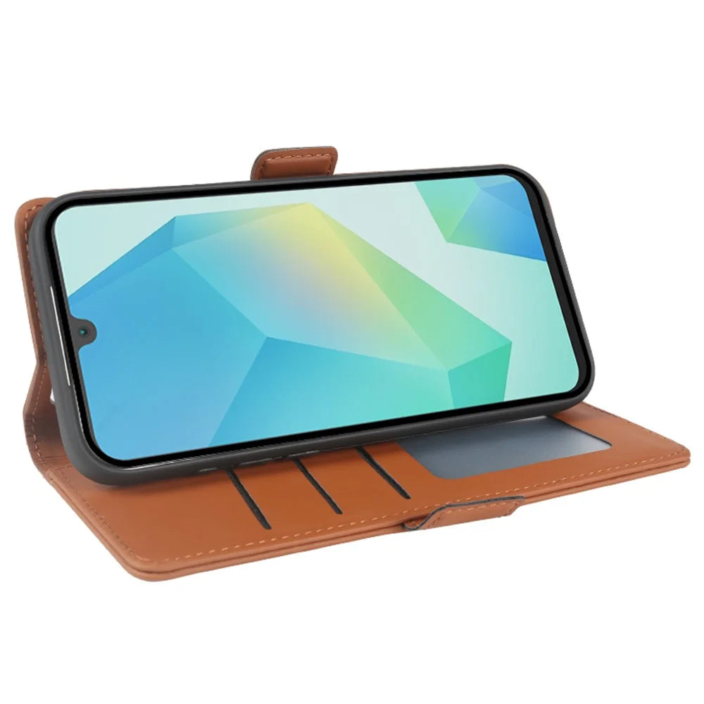 For Samsung Galaxy A16 5G  /  4G Leather Case Wallet Stand TPU + PU Skin-touch Cover - Brown - 3