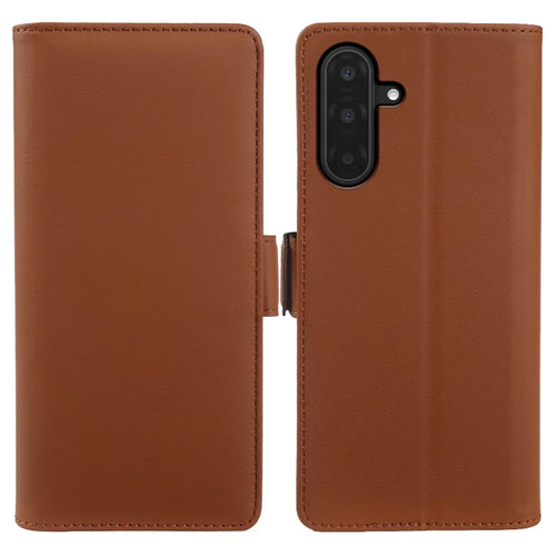 Leather Case For Samsung Galaxy A18 5G / A18 4G / A17 5G / A17 4G Wallet Stand TPU + PU Skin-touch Cover - Brown - 1