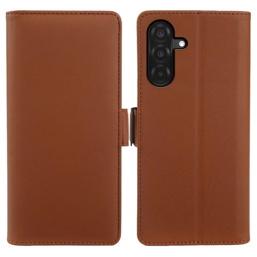 For Samsung Galaxy A26 5G Leather Case Wallet Stand TPU + PU Skin-touch Cover - Brown - 1