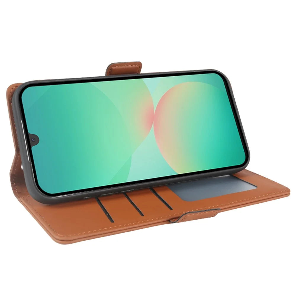 For Samsung Galaxy A26 5G Leather Case Wallet Stand TPU + PU Skin-touch Cover - Brown - 3