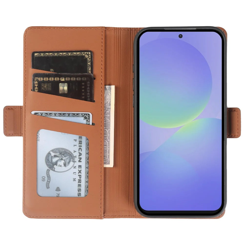 For Samsung Galaxy A36 5G Leather Case Wallet Stand TPU + PU Skin-touch Cover - Brown - 2