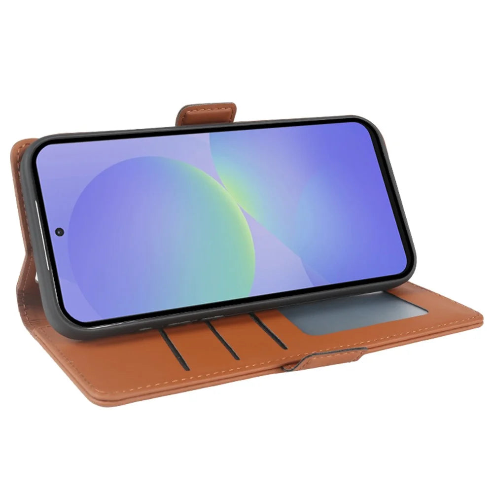 For Samsung Galaxy A36 5G Leather Case Wallet Stand TPU + PU Skin-touch Cover - Brown - 3