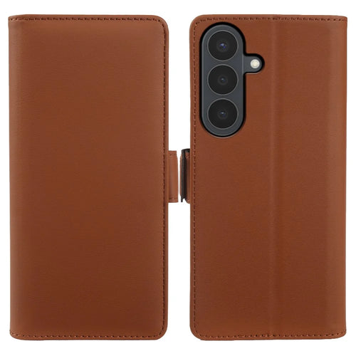 For Samsung Galaxy S26+ Leather Case Wallet Stand TPU + PU Skin-touch Cover - Brown - 1