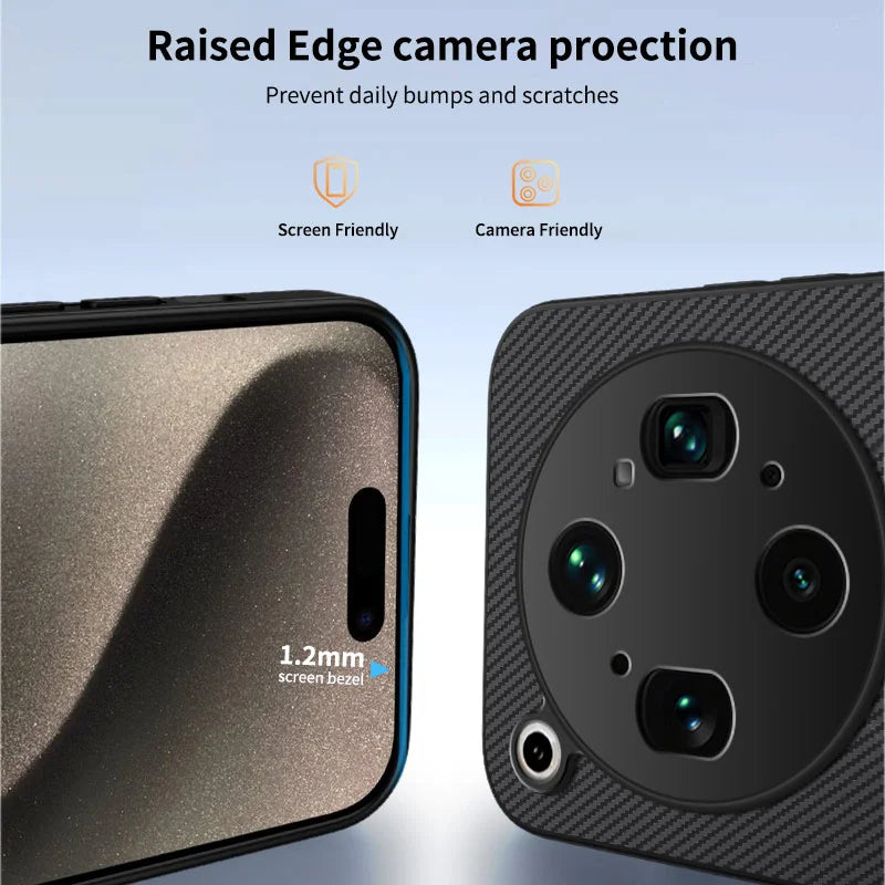 WANLONFENG For Oppo Find X9 Ultra 5G TQ1 Series Magnetic Case Carbon Fiber Texture PC TPU Phone Cover with 2Pcs Screen Films - Black - 3
