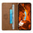 DIERFENG DF-019 for Google Pixel 10a Leather Wallet Case Magnetic Flip Cover with Card Slots RFID Blocking - Light Brown - 3
