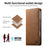 DIERFENG DF-019 for Google Pixel 10a Leather Wallet Case Magnetic Flip Cover with Card Slots RFID Blocking - Light Brown - 6