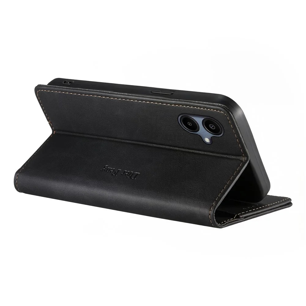 DIERFENG DF-019 for Samsung Galaxy A08 5G / A08 4G / A07 5G / A07 4G  Leather Wallet Case Magnetic Flip Cover with Card Slots RFID Blocking - Black - 4