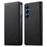 DIERFENG DF-019 for Samsung Galaxy S26+ Leather Wallet Case Magnetic Flip Cover with Card Slots RFID Blocking - Black - 1
