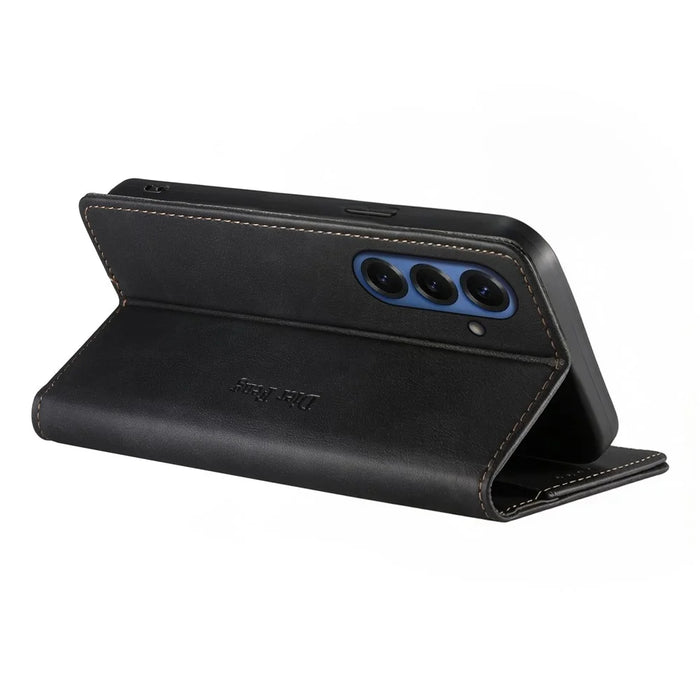 DIERFENG DF-019 for Samsung Galaxy S26+ Leather Wallet Case Magnetic Flip Cover with Card Slots RFID Blocking - Black - 4