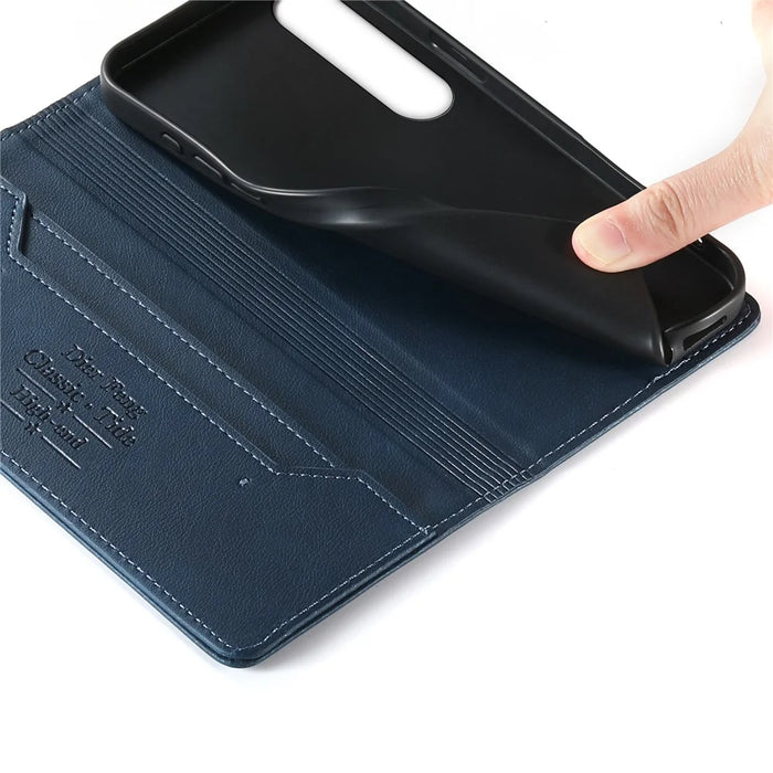 DIERFENG DF-019 for Sony Xperia 1 VII Leather Wallet Case Magnetic Flip Cover with Card Slots RFID Blocking - Blue - 5