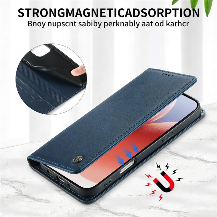 DIERFENG DF-019 for Sony Xperia 1 VII Leather Wallet Case Magnetic Flip Cover with Card Slots RFID Blocking - Blue - 7