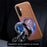 For Samsung Galaxy A37 5G Magnetic Case PC PU Phone Cover with 360 Rotating Ring Kickstand - Brown - 5