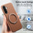 For Samsung Galaxy A57 5G Magnetic Case PC PU Phone Cover with 360 Rotating Ring Kickstand - Brown - 4