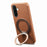 For Samsung Galaxy A26 5G Magnetic Case PC PU Phone Cover with 360 Rotating Ring Kickstand - Brown - 2