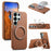 For Samsung Galaxy S25 Ultra Magnetic Case PC PU Phone Cover with 360 Rotating Ring Kickstand - Brown - 1
