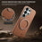 For Samsung Galaxy S25 Ultra Magnetic Case PC PU Phone Cover with 360 Rotating Ring Kickstand - Brown - 3