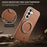 For Samsung Galaxy S25+ Magnetic Case PC PU Phone Cover with 360 Rotating Ring Kickstand - Brown - 3