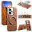 For Realme 15 Pro 5G Magnetic Case PC PU Phone Cover with 360 Rotating Ring Kickstand - Brown - 1