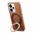For Realme 15 Pro 5G Magnetic Case PC PU Phone Cover with 360 Rotating Ring Kickstand - Brown - 2