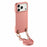 For iPhone 17 Pro Max Litchi Pattern Case with Lanyard Shockproof PC PU Leather Cover - Pink - 2