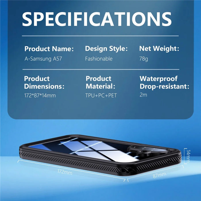 REDPEPPER For Samsung Galaxy A57 5G Case IP68 Waterproof PC + TPU Phone Cover - Black - 4
