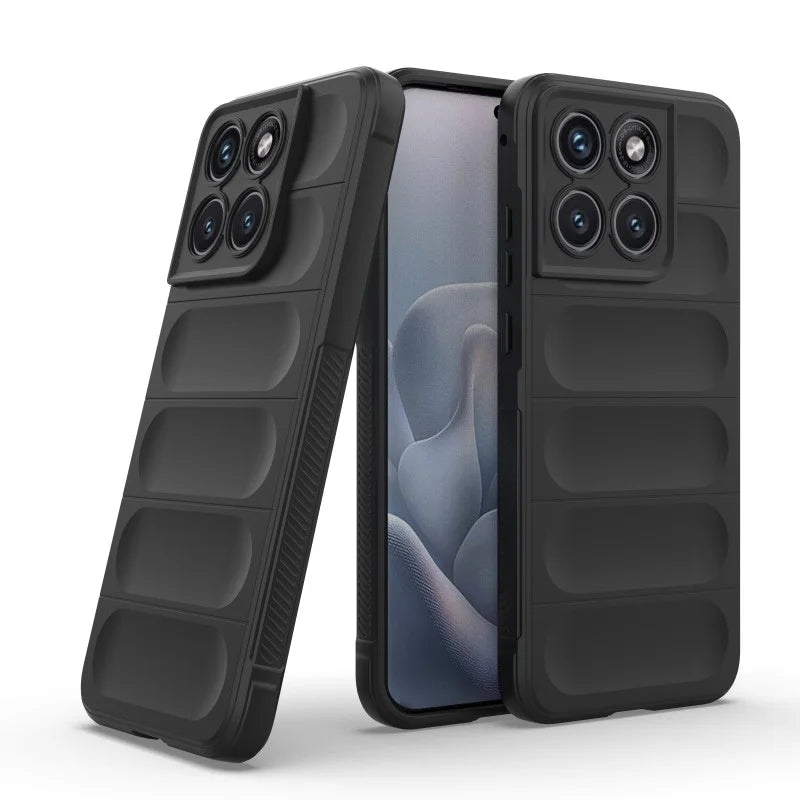 WANLONFENG For Motorola Edge 70 Fusion+ 5G / Edge 70 Fusion 5G TPU Case HD Series Anti Slip Phone Cover with Tempered Glass - Black - 2