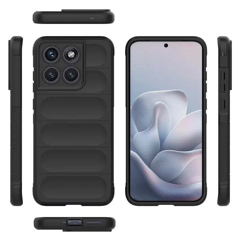 WANLONFENG For Motorola Edge 70 Fusion+ 5G / Edge 70 Fusion 5G TPU Case HD Series Anti Slip Phone Cover with Tempered Glass - Black - 3