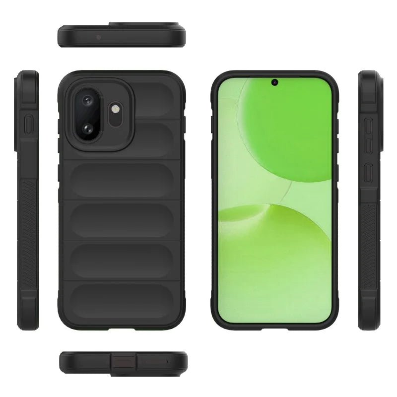 WANLONFENG For OnePlus 15T 5G TPU Case HD Series Anti Slip Phone Cover with Tempered Glass - Black - 5