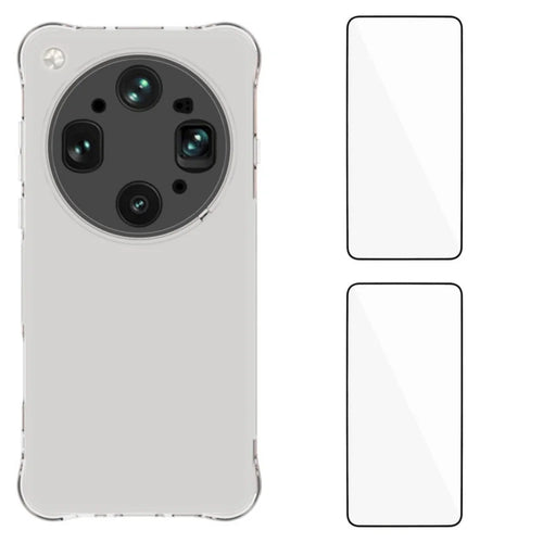 WANLONFENG For Oppo Find X9 Ultra 5G WL2 Series TPU Case 2.0mm Phone Cover with 2Pcs Tempered Glass Films - Transparent - 1