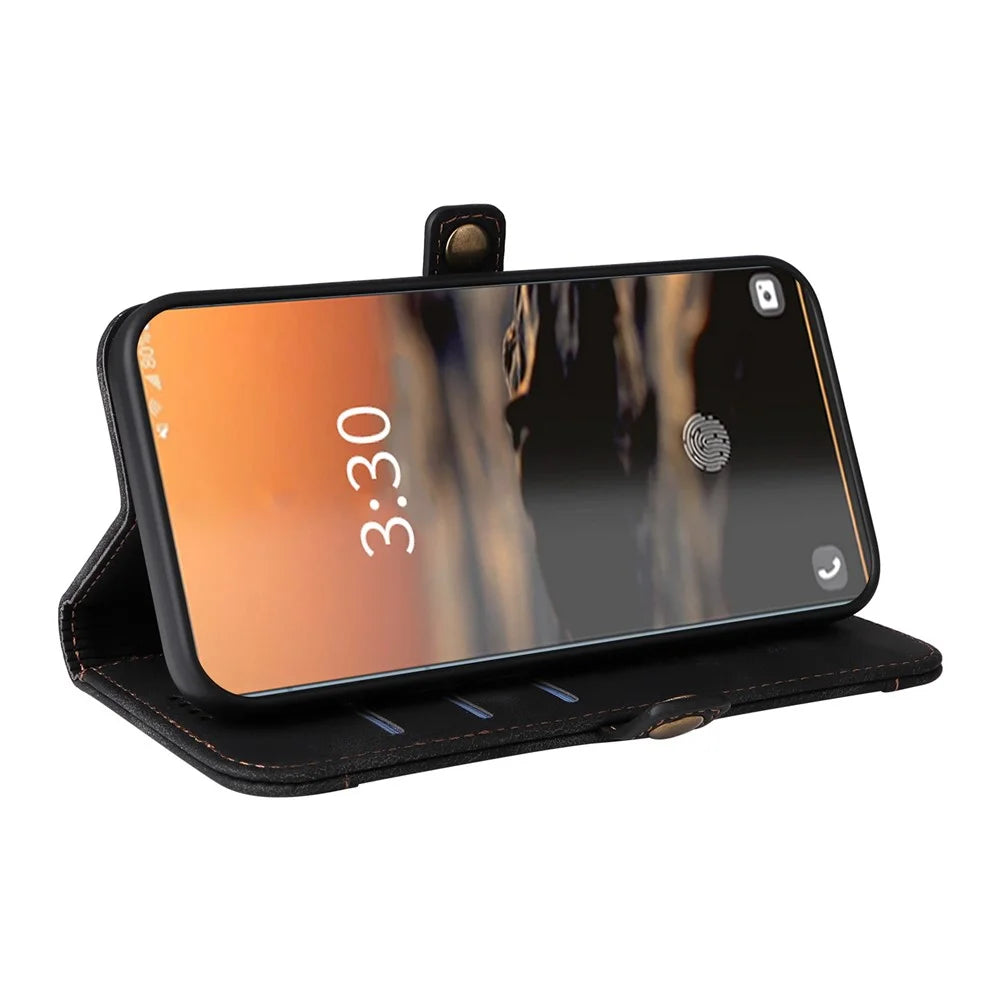 YIKATU YK-002 For Samsung Galaxy S23 Ultra Skin-touch PU Leather Wallet Case Flip Stand Phone Protective Cover with Outer Card Slot - Black - 3