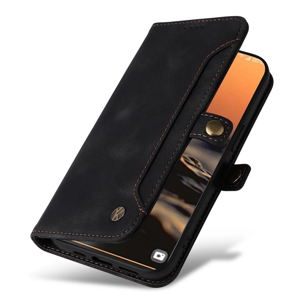YIKATU YK-002 For Samsung Galaxy S23 Ultra Skin-touch PU Leather Wallet Case Flip Stand Phone Protective Cover with Outer Card Slot - Black - 5
