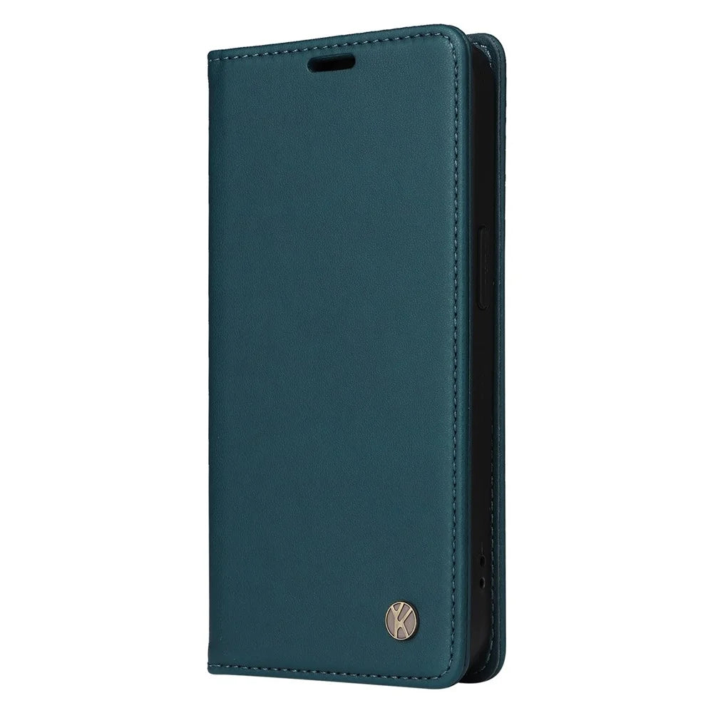 YIKATU YK-001 For Samsung Galaxy S23 Ultra PU Leather Shockproof Wallet Case Magnetic Auto-absorbed Phone Stand Cover - Blue - 7