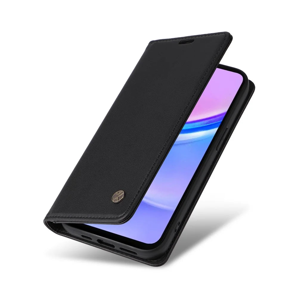 YIKATU YK-001 For Samsung Galaxy A14 5G / A14 4G PU Leather Full Protection Case Phone Stand Wallet Cover - Black - 5