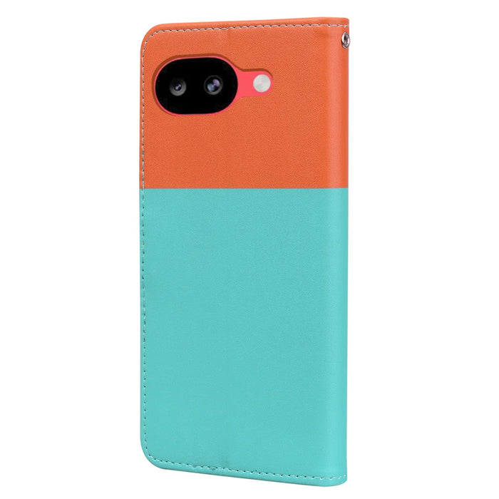 For Google Pixel 10a Cartoon Pet Series  Wallet Phone Case Splicing Leather Flip Cover - Sky Blue - 4
